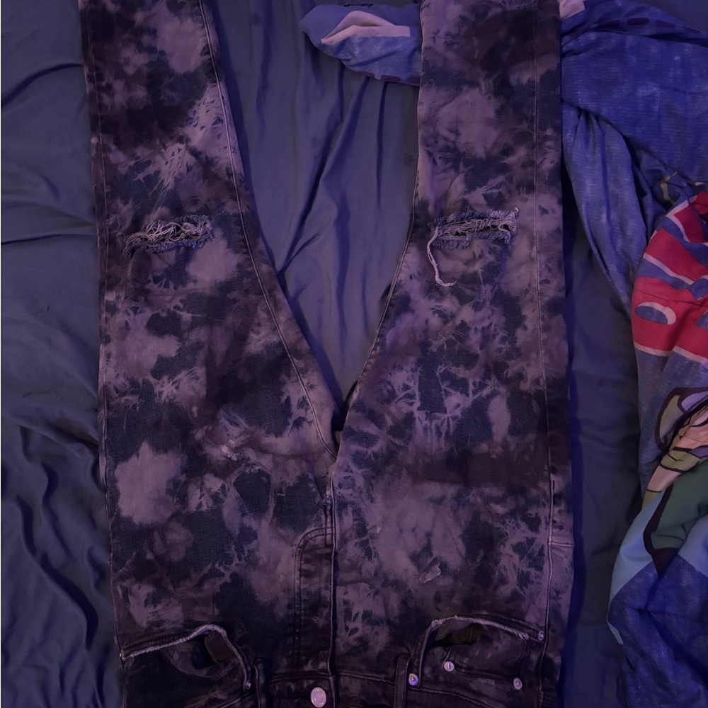 Tie-Dye Distressed Jeans
